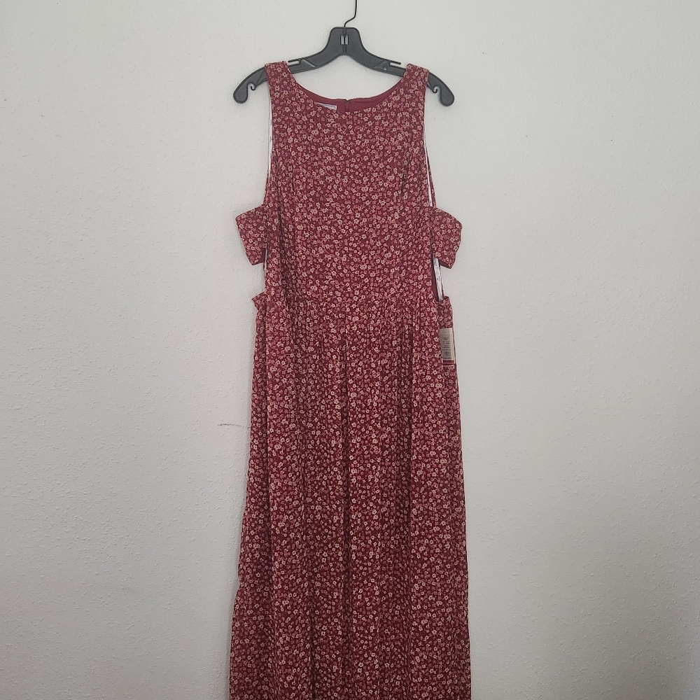 DAVID'S BRIDAL: NWT Floral Printed Chiffon A-Line Dress - Picture 5 of 9